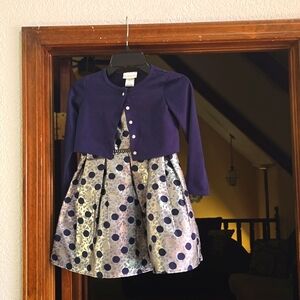 COPY - Two piece blue and silver dress with sweater.